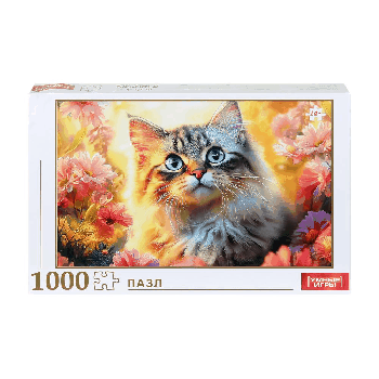 Кот на закате. Пазлы классические в коробке. 1000 деталей. 320х225х40 мм. Умные игры в кор.10шт