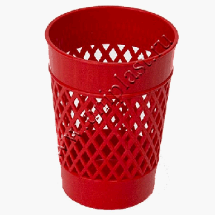 Стакан ' Uniplast ' Офис-класс для канцелярских принадлежностей сетчатый красный
