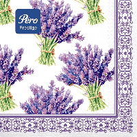 Салфетки бумажные 3-слойные ' Pero ' Prestige Романтика, 20шт, 100% целлюлоза, 33*33см