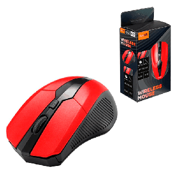 Мышь ' FaisON ' Lead M-22 беспроводная оптическая, 4 кнопки, красная, 1200 DPI, USB (батарейки в комплект не входят)
