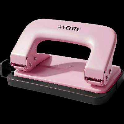 Дырокол 'deVENTE. Pastel' (10 листов) металлический, с линейкой, в картонной коробке, розовый