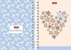 Записная книжка 80л А6ф 60-65г/кв.м с твердой обложкой запечат. форзац двойная 2-х цветная клетка на гребне глянц.ламинация -Нежное очарование-