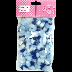 Набор помпонов для творчества 'deVENTE. DIY' 25 мм, 50 шт, в пластиковом пакете с блистерным подвесом, синие цвета ассорти