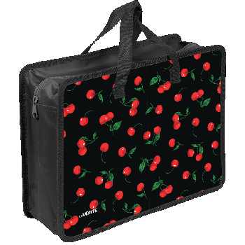 Папка для тетрадей, ИЗО и технологии 'deVENTE. Very Cherry' A4 (33,5x26x10 см) с текстильным расширением 10 см, на молнии сверху, пластик 400 мкм, текстильные ручки, в пластиковом