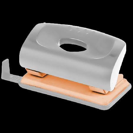 Дырокол 'deVENTE. Esthetics' (12 листов) пластиковый с линейкой, в картонной коробке, цвет лавандово-пепельный, с металлической базой цвета розового золота