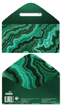 Конверт для денег на склейке. Без надписи (срез камня, унисекс, золотая фольга)