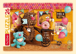 ПАЗЛЫ для детей 26 элементов А4ф 300х200мм в Рамке -Кофейные коты-