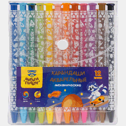 Карандаши цветные механические акварельные Мульти-Пульти, 12цв.