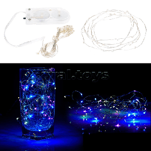 Электрогирлянда Роса 2 м, 20 ламп, на батарейках, цветная