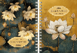 Записная книжка 80л А6ф 60-65г/кв.м с твердой обложкой запечат. форзац двойная 2-х цветная клетка на гребне глянц.ламинация -Белый лотос-