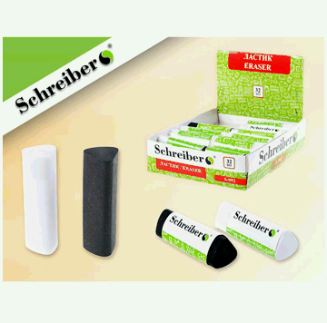 Ластик ' Schreiber ' треугольно-цилиндрической формы, белый/черный