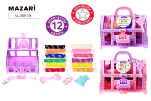 Тесто для лепки (масса для лепки) СУНДУЧОК, 12 цветов по 14.5 г, пластиковые формочки 4 шт. в комплекте, пластиковая упаковка