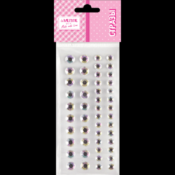 Стразы акриловые самоклеящиеся 'deVENTE. DIY Two Tone Rhinestones' 48 шт, радужные, диаметры 6 мм и 8 мм, в пластиковом пакете с блистерным подвесом.