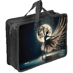 Папка для тетрадей, ИЗО и технологии 'deVENTE. Ballet' A4 (33,5x26x10 см) с текстильным расширением 10 см, на молнии сверху, пластик 400 мкм, текстильные ручки, в пластиковом пакет