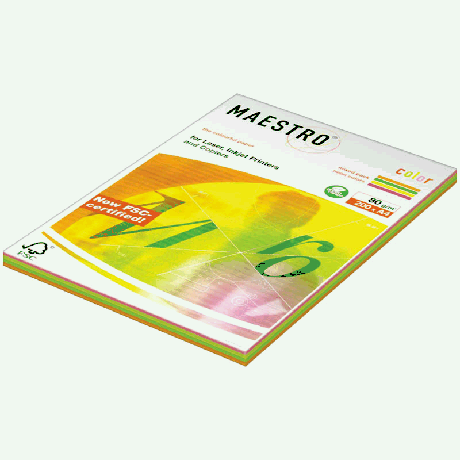 Бумага 'Maestro Color Neon Mixed Packs' А4, 80г/м2, 200л. (4 цвета)