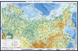 Физическая карта России А0+ (в новых границах; очень большая)