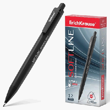 Карандаш механический ' Erich Krause ' SoftLine 0,9мм, НВ, трехгранный, пластиковый, с убирающейся цангой и ластиком