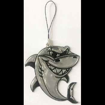 Брелок виниловый 'deVENTE. SAFE MODE Shark' 60x70 мм, световозвращающий белый, в пластиковом пакете с подвесом