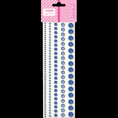 Стразы акриловые самоклеящиеся 'deVENTE. DIY Pearls' 115 шт, круглые, цвет топаза, 5 размеров, на подложке, в пластиковом пакете с блистерным подвесом