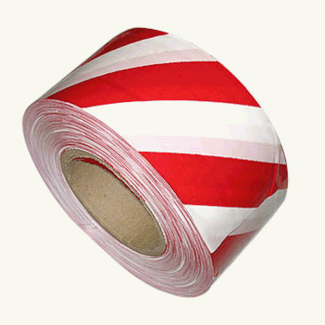 Лента сигнальная для ограждений 50мм*200м бело-красная неклейкая