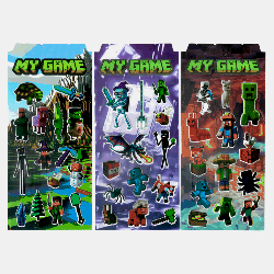 3D наклейки My game 10*22 см, 3 дизайна в ассортименте, 78607 3D наклейки My game 10*22 см, 3 дизайна в ассортименте