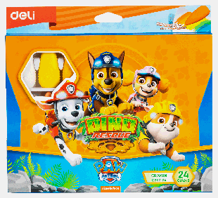 Мелки пластиковые Deli EC202-24 Pow Patrol 24 цветов европодвес