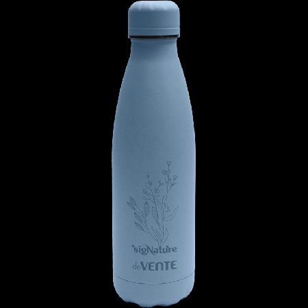Бутылка-термос 'deVENTE. sigNATURE' 500 мл, 26,3x7,6x7,6 см, 8-12 часов, нержавеющая сталь, с герметичной крышкой-пробкой, матовая, сумеречно-синяя, лакированный рисунок