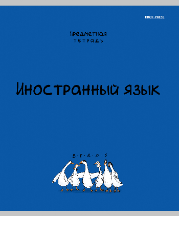 TM Prof-Press Тетрадь КЛЕТКА 48л. ИНОСТРАННЫЙ ЯЗЫК «MINI FRIENDS» (48-2524) стандарт,тисн лён