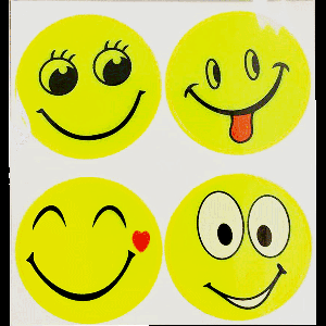 Наклейки световозвращающие 'deVENTE. SAFE MODE Smile' ПВХ, 50x50 мм, 4 шт, цвет желтый, в пластиковом пакете с подвесом