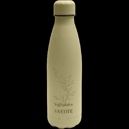 Бутылка-термос 'deVENTE. sigNATURE' 500 мл, 26,3x7,6x7,6 см, 8-12 часов, нержавеющая сталь, с герметичной крышкой-пробкой, матовая, оливковая, лакированный рисунок