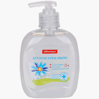 Мыло-крем жидкое OfficeClean 'Детское' с ромашкой, антибактериальное, с дозатором, 300мл