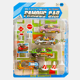 Набор ' Famous Car ' 10 предметов: 4 машинки, 6 элементов окружения, блистер 24*35см