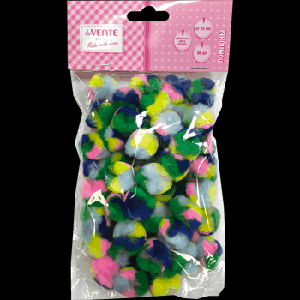 Набор помпонов для творчества 'deVENTE. DIY' 25 мм, 50 шт, в пластиковом пакете с блистерным подвесом, пастельные цвета ассорти