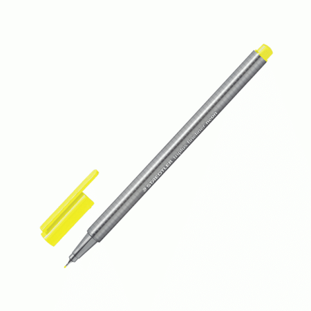 Ручка капиллярная STAEDTLER (Германия), трехгранная, толщина письма 0,3 мм, 334-101, НЕОН желтая