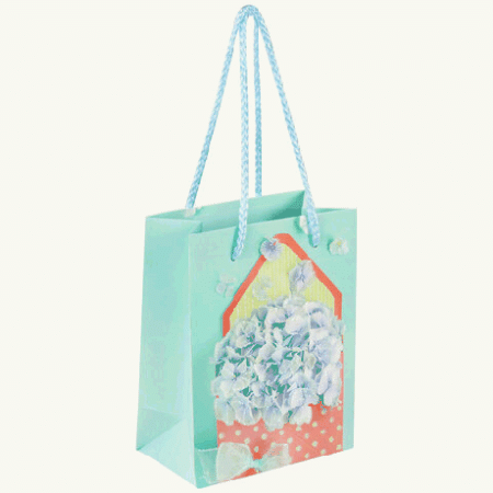 Пакет подарочный 11,4x6,4x14,6 см ЗОЛОТАЯ СКАЗКА 'Summer Flowers', глиттер, голубой, 608246