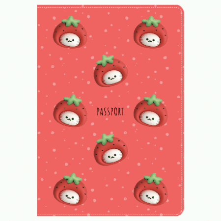Обложка для паспорта MESHU 'Strawberry', ПВХ, 2 кармана