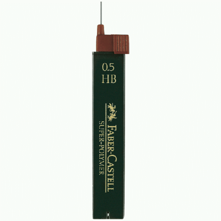 Грифели для механических карандашей Faber-Castell 'Super-Polymer', 12шт., 0,5мм, HB