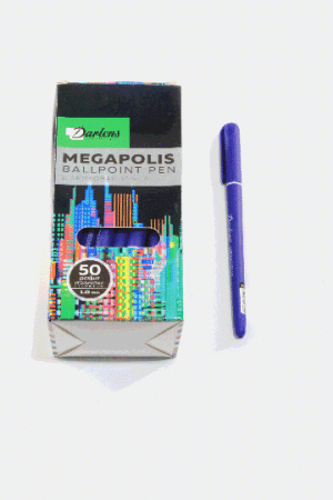 Ручка шариковая синяя megapolis игольчатая 1мм