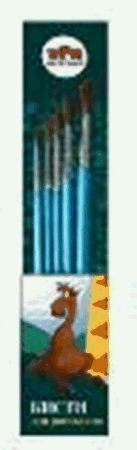 Кисть набор 3 шт Три Богатыря Конь Юлий пони круглая №2,5; плоская №8, пакет