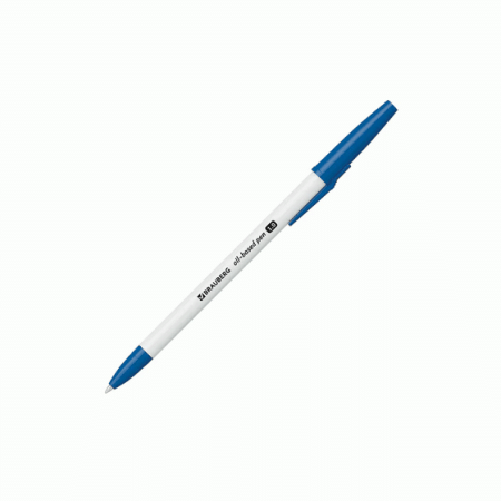 Ручка шариковая BRAUBERG масляная Stick Medium, СИНЯЯ, узел 1 мм, линия письма 0,5 мм, 143419