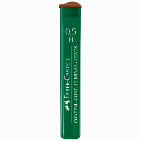 Грифели для механических карандашей Faber-Castell 'Polymer', 12шт., 0,5мм, H