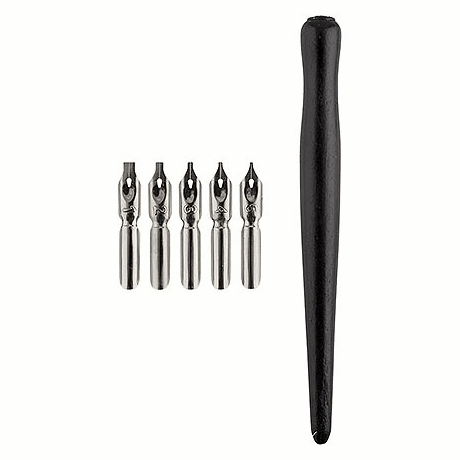 Набор перьев с держателем ' Vista-Artista ' 16,8см дерево+нержавеющая сталь