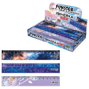 Линейка пластиковая 15 см, FUNSTER (ФАНСТЕР), 'КОСМОС', ассорти, дисплей, 210917
