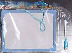 Доска маркерная ' KWELT ' пластик 15*21см, в комплекте: маркер со стирателем,  цвет - ассорти, на шнурочке, европодвес