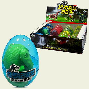 Конструктор ' Dinosaur ' в яйце 1 деталь, пластиковый, ассорти - 4 дизайна, картонный дисплей 25*19*8см, 12 штук в дисплее