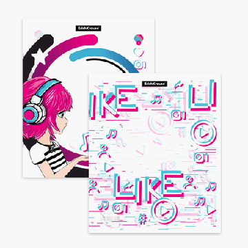 Обложка для тетрадей и дневников ' Erich Krause ' ПП 212*347мм 80мкм Top Blogger, ассорти, 12шт, пакет