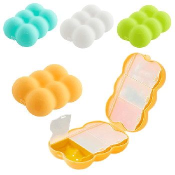 Контейнер пластиковый (таблетница), 6 секций, 9*6,5*4см, ассорти (без возможности выбора цвета) ' KWELT ' пакет