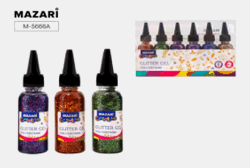 Гель с блёстками 40 мл SPARKLING , 6 цветов, ПВХ-уп.