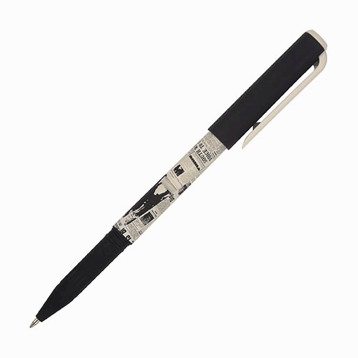 Ручка шариковая ' Bruno Visconti ' PrimeWrite Газета-3, синяя 0,7мм, чернила на маслянной основе, резиновый держатель, металлизированный наконечник, прозрачный колпачок с клипом, п