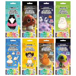 Карандаши цветные мягкие FUNSTER (ФАНСТЕР), АССОРТИ 8 ДИЗАЙНОВ, 12 цветов, трехгранные, натуральное дерево, 182158